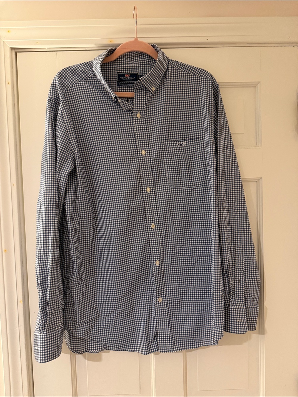 Vineyard Vines Blue and White Gingham Button-Down Shirt